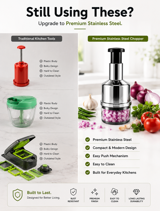 KIVOLA Stainless Steel Push Chopper